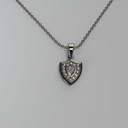 Aggie Shield™ diamond pendant in 14K white gold with lab-grown diamonds on an 18-inch cable chain
